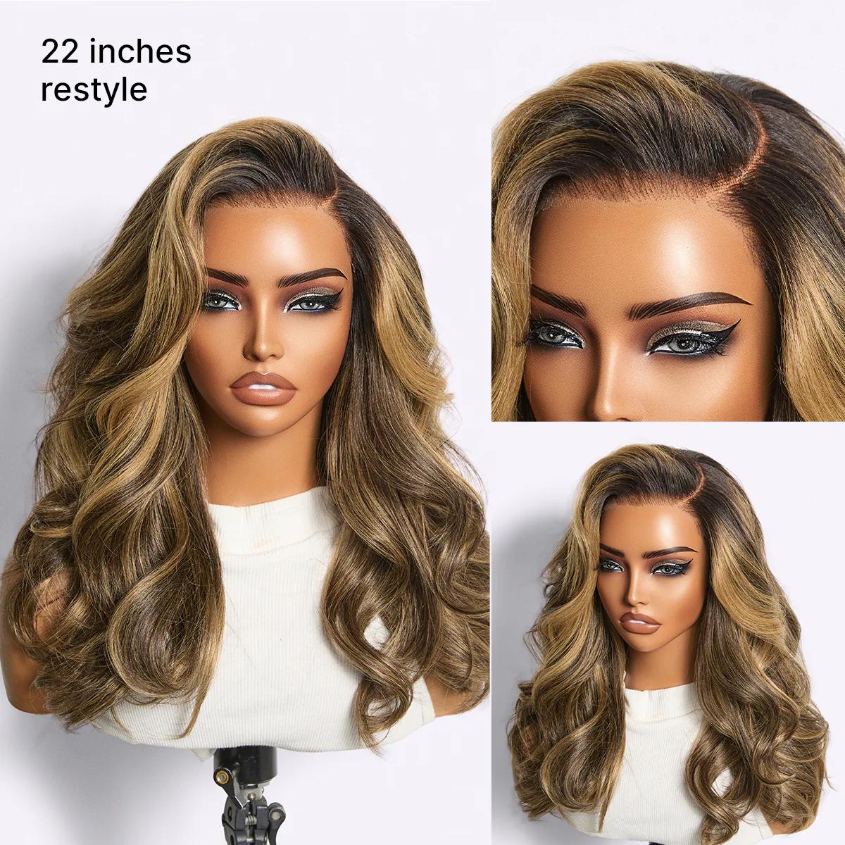 New Customers Only | Luvme All-Day Comfort Wig 180% Density Blonde Highlight Butterfly Cut Layered Light Yaki Straight Glueless 7x6 Closure HD Lace Wig Pre-Cut Lace - Image 4