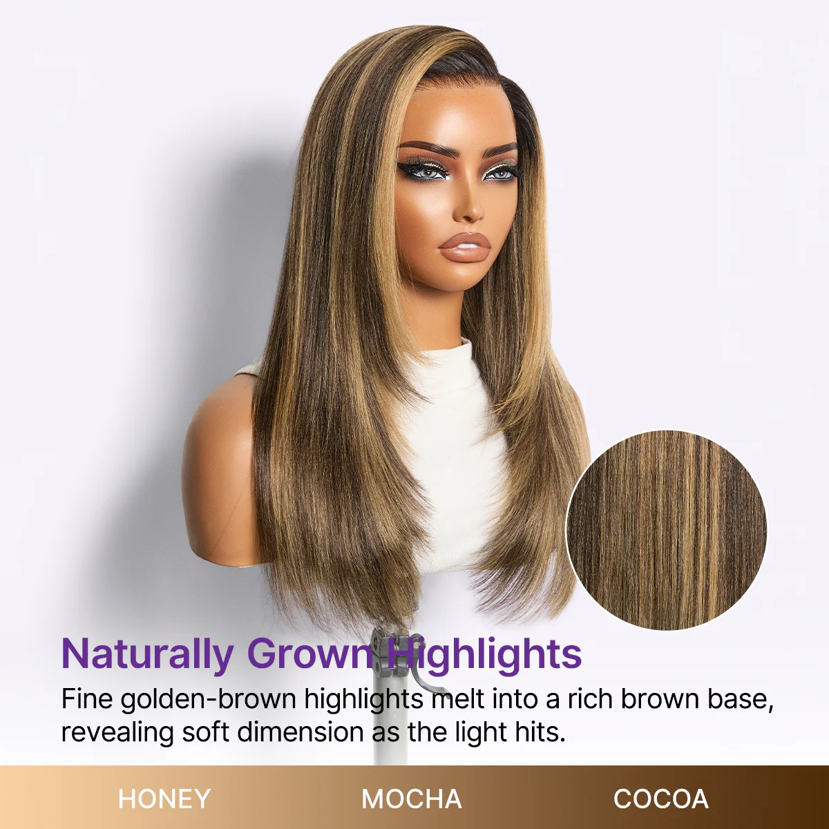 New Customers Only | Luvme All-Day Comfort Wig 180% Density Blonde Highlight Butterfly Cut Layered Light Yaki Straight Glueless 7x6 Closure HD Lace Wig Pre-Cut Lace - Image 6