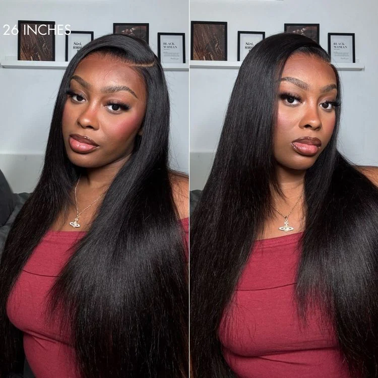 New Customers Only | Luvme All-Day Comfort™ Wig Layered Light Yaki Straight Glueless 7x6 Closure HD Lace Human Hair Wig Pre-Cut Lace - Image 3