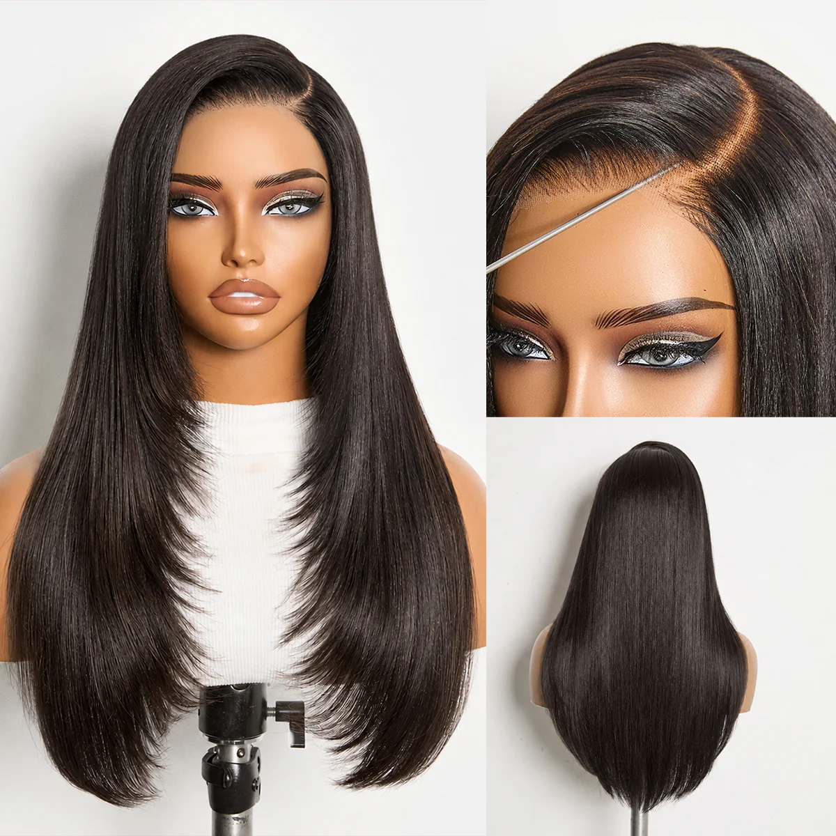 New Customers Only | Luvme All-Day Comfort™ Wig Layered Light Yaki Straight Glueless 7x6 Closure HD Lace Human Hair Wig Pre-Cut Lace - Image 6