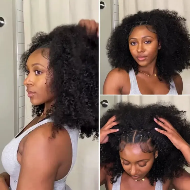 New Customers Only | Luvme Too Easy Texture™ 3-In-1 Half Wig Kinky Curly / Yaki Straight / Messy Burmese Curly Glueless Flexi-Fit Drawstring Wig - Image 3