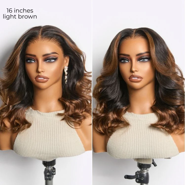 New Customers Only | NatureMAX 200% Density Glueless 13x4 HD Lace Front Wig Ombre Brown Loose Wave Human Hair Wig Pre-Cut Lace Flexi-Fit Drawstring Cap - Image 6