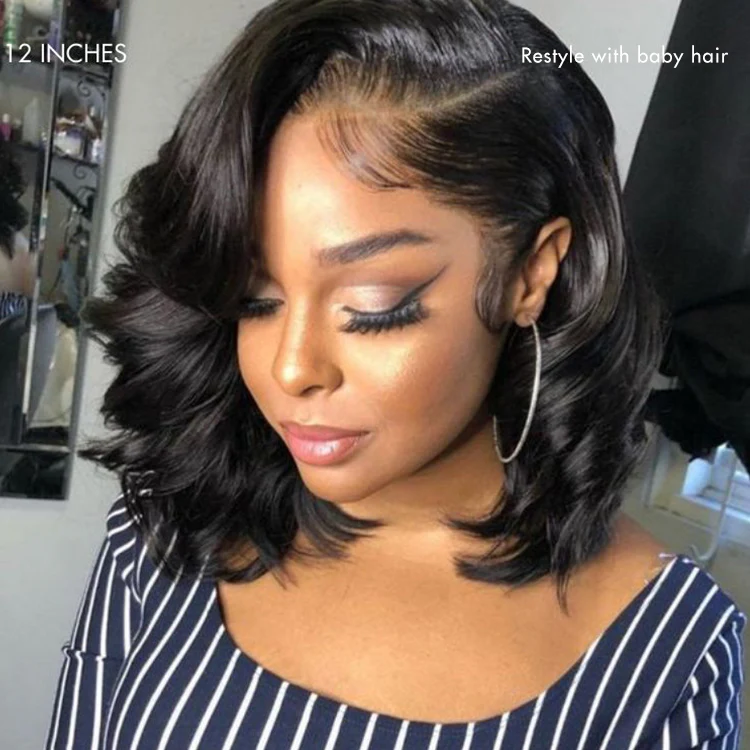 New Customers Only | PreMax Wigs - Honey Blonde Highlight / Natural Black / Ombre Blonde Bouncy Body Wave Glueless 13x4 Frontal Lace Human Hair Wig - Image 5