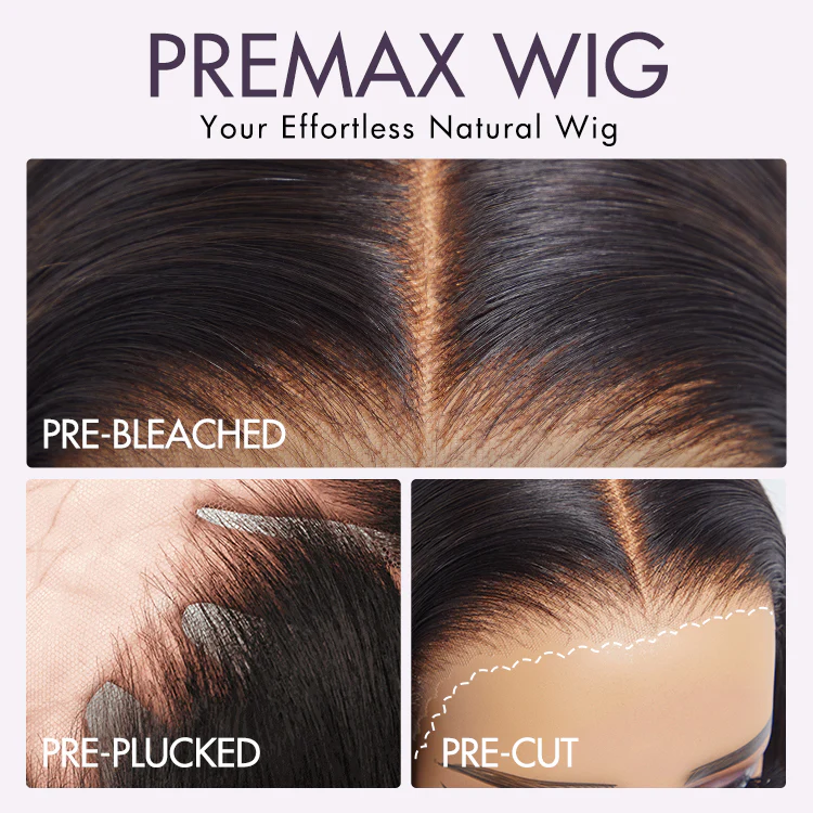 New Customers Only | PreMax Wigs | Super Natural Hairline Silky Straight Glueless 13x4 Frontal Lace Wig Human Hair Pre-Cut Lace - Image 8