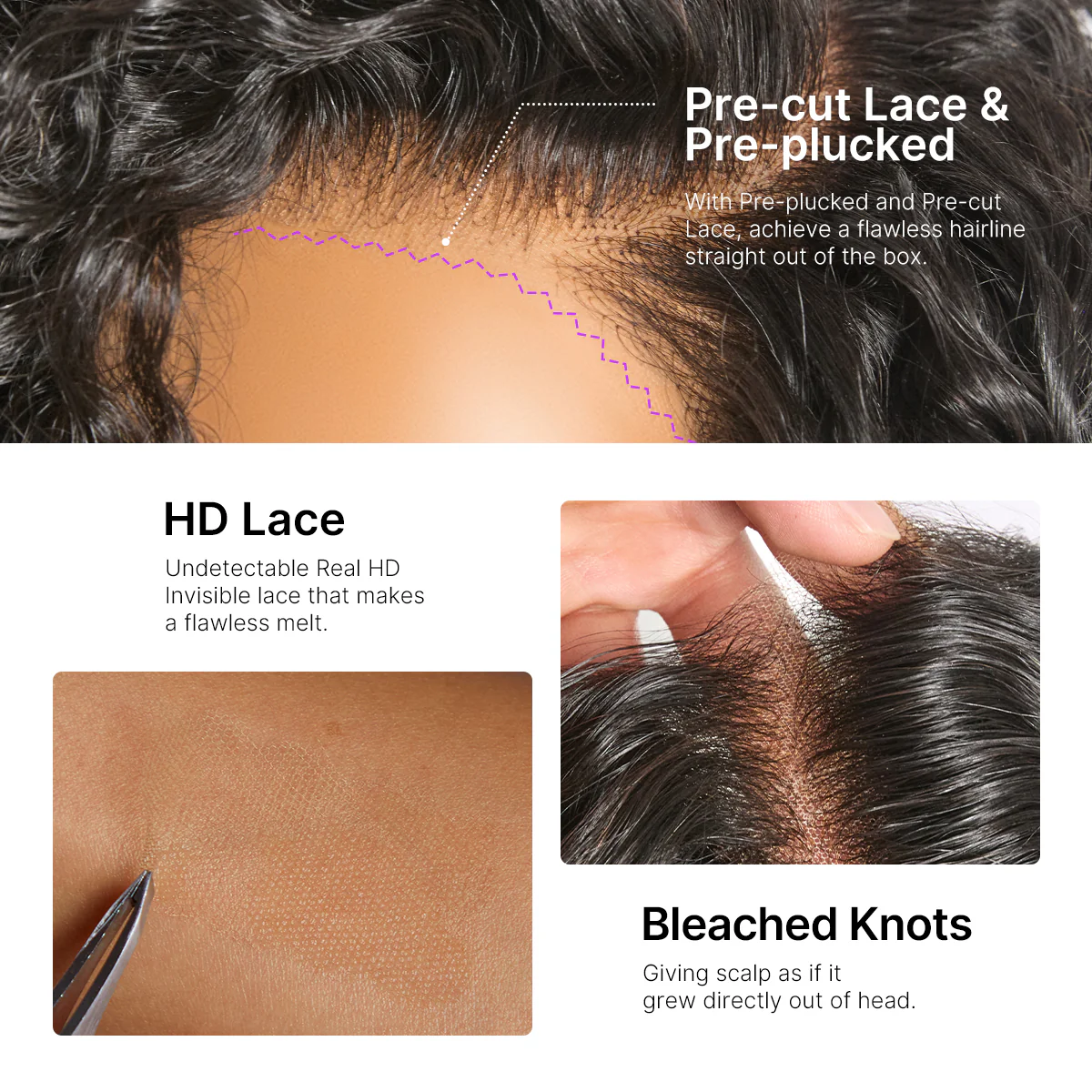 New Customers Only | Water Wave Pixie Cut Water Wave Glueless Minimalist HD Lace Short Curly Wig - Image 3