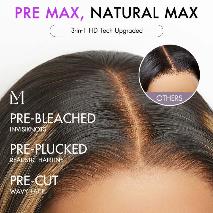 PreMax Wigs | Ombre Blonde Highlight Silky Straight Glueless Ear-to-ear Lace Bob Wig 100% Human Hair Pre-Cut Lace - Image 3