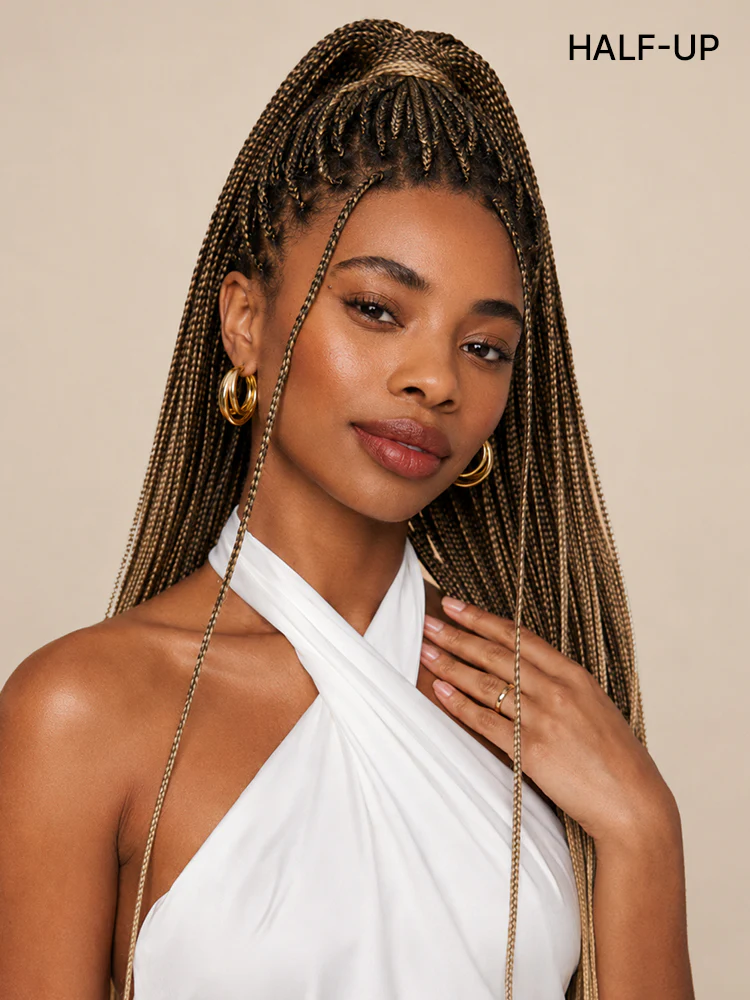 OwnScalp™ 613 Blonde Lightweight Salon-Like Braids with a Real Scalp Look Full HD Lace Knotless Box Braided Wig Drawstring Cap - US Only - Image 12