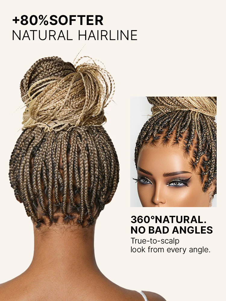 OwnScalp™ 613 Blonde Lightweight Salon-Like Braids with a Real Scalp Look Full HD Lace Knotless Box Braided Wig Drawstring Cap - US Only - Image 8
