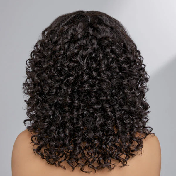 12 Inches | Casual Bouncy Curly 4x4 Closure Lace Glueless Mid Part Short Wig 100% Human Hair - Image 4