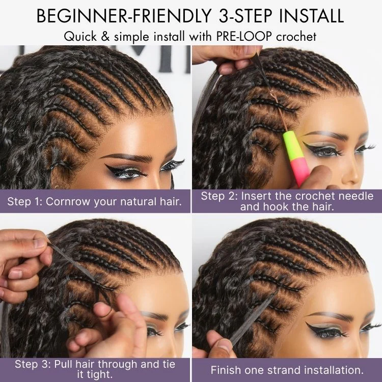 Readitress™ Pre-Separated Feather Crochet Human Hair for Miracle Knots Boho Braids | Silky Straight Protective Style (Free Gifts Included) - US Only - Image 4