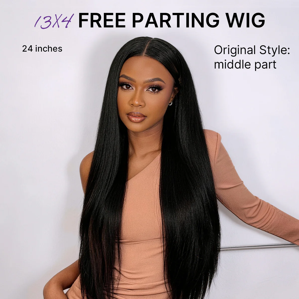 PreMax Wigs | Super Natural Hairline Silky Straight Glueless 13x4 Frontal Lace Wig Human Hair Pre-Cut Lace - Image 2