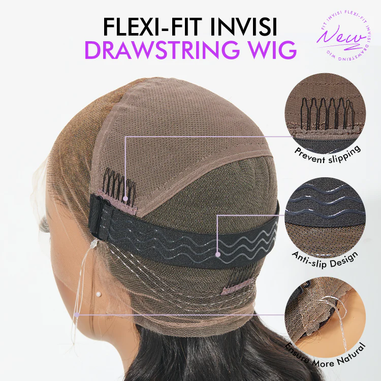 PreMax Wigs | Luxury HD Full Lace Flexi-Fit Invisi Drawstring Cap Loose Body Wave Human Hair Wig - Image 6