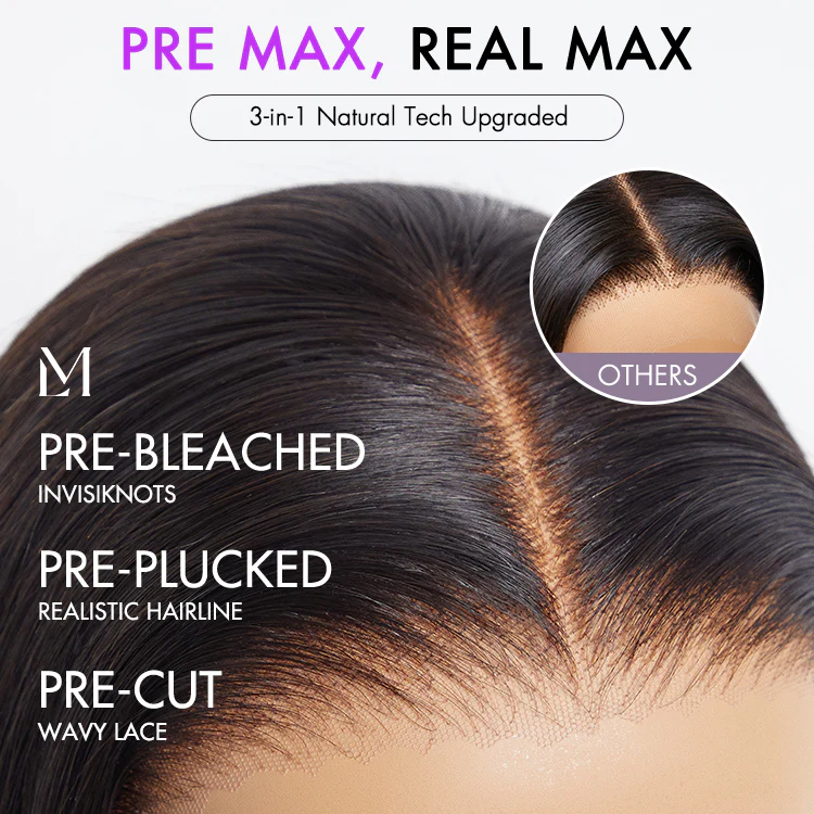 PreMax Wigs Super Natural Hairline Cream Blonde ombre Silky Blunt Cut Bob Glueless 13x4 Lace Front Human Hair Short Wig Pre-Cut Lace - Image 4