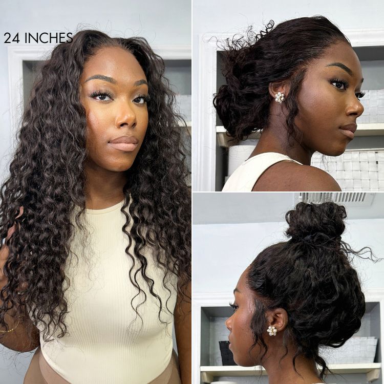 PreMax Wigs | Water Wave Flexi-Fit Invisi Drawstring Cap 360 Lace Long Curly Wig Pre-Cut Lace - Image 4