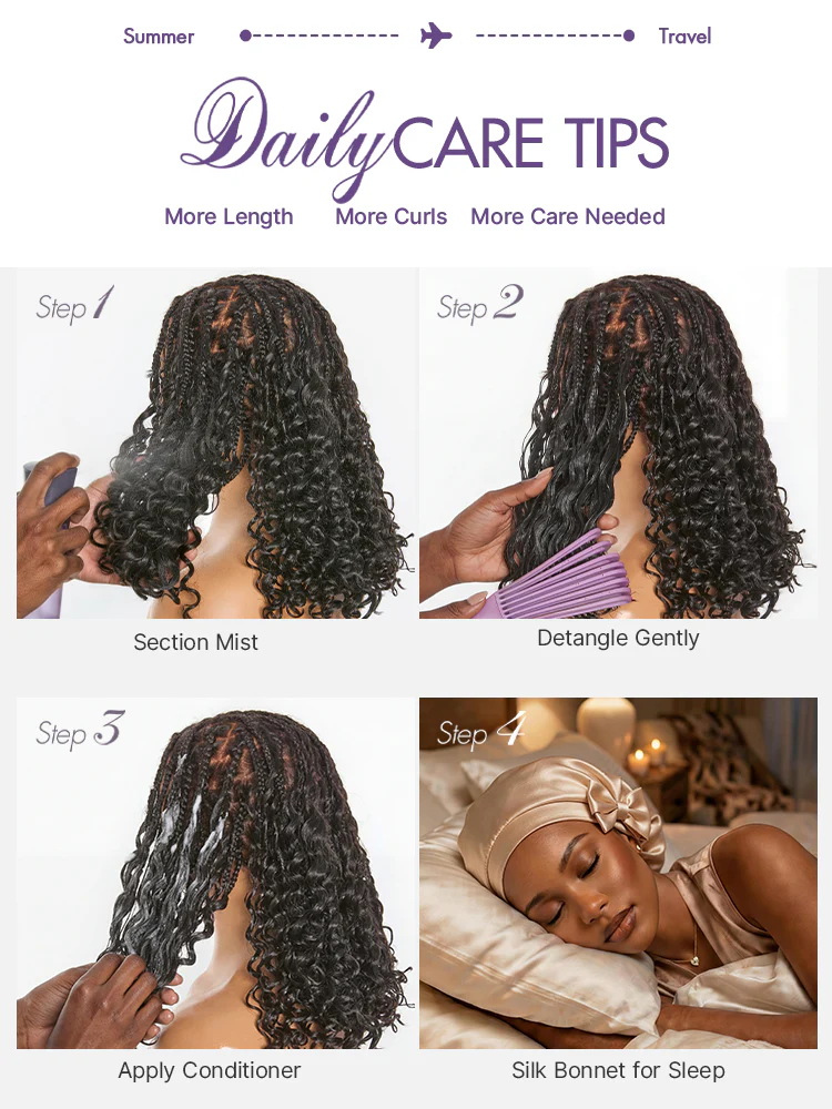 Readitress™ Pre-Separated Feather Crochet Human Hair for Miracle Knots Boho Braids | Ombre Brown Deep Wave Protective Style (Free Gifts Included) - Image 13