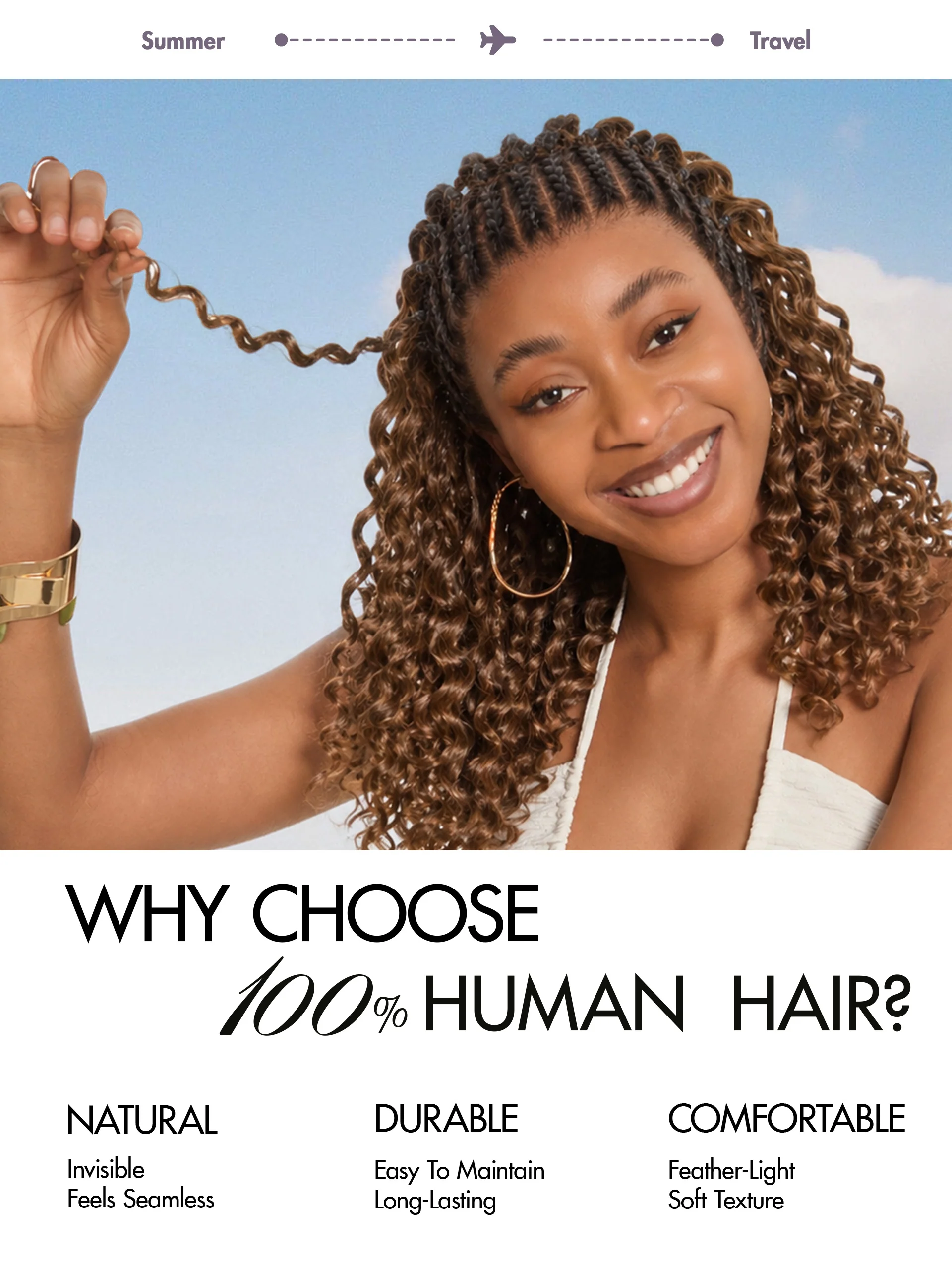 Readitress™ Pre-Separated Feather Crochet Human Hair for Miracle Knots Boho Braids | Ombre Brown Deep Wave Protective Style (Free Gifts Included) - Image 5