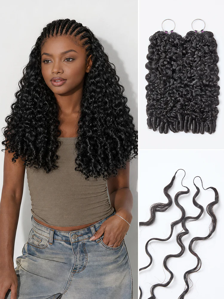 Readitress Pre-Separated Feather Crochet Human Hair for Miracle Knots Boho Braids | Burmese Curly Finger Coil Ends Protective Style (Free Gifts Included) - US Only