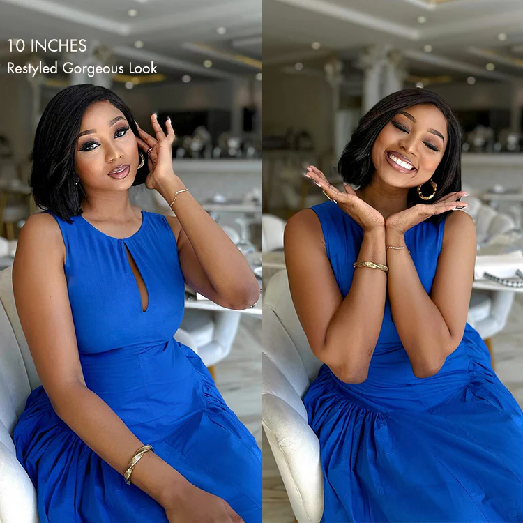 Layered Cut Yaki Straight Left C Part Glueless Minimalist HD Lace Bob Wig Ready to Go - Image 6