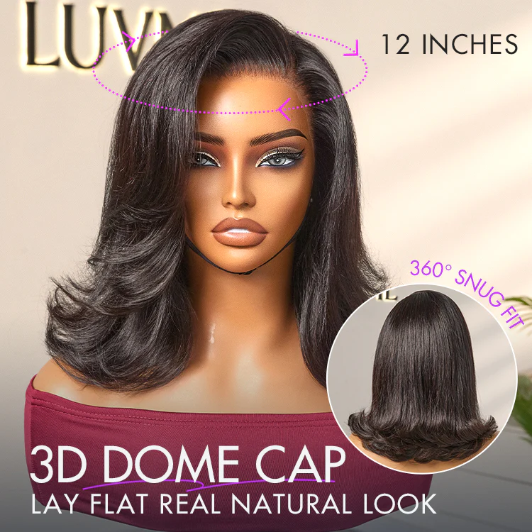 Retro 90s Flip Ends Bob Cut Wig Glueless 13x4 Frontal Lace Human Hair Wig - Image 6