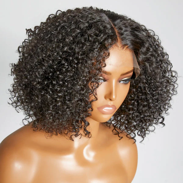 Kinky Curly Minimalist HD Lace Glueless Mid Part Short Wig 100% Human Hair- US Only - Image 3