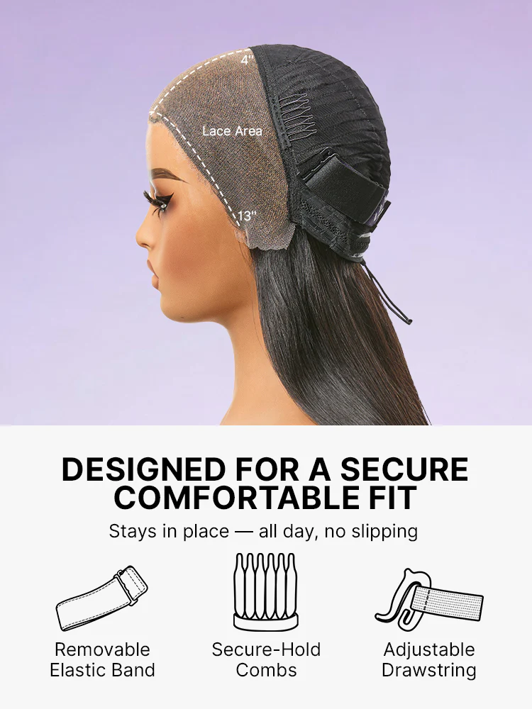 Side-Parted Fulani Braids Straight 13x4 Frontal Lace Bob Wig Pre-cut Lace - Image 7