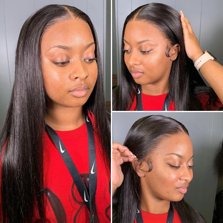 Special Offer | PreMax Wigs | Super Natural Hairline Silky Straight Glueless 13x4 Frontal Lace Wig Human Hair Pre-Cut Lace - Image 4