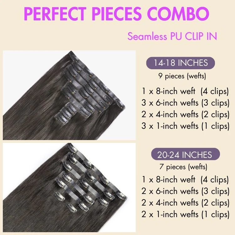 2 Packs Straight / Body Wave / Kinky Curly / Yaki Straight / Kinky Straight Clip in Hair Extensions with Free Gift - Image 9