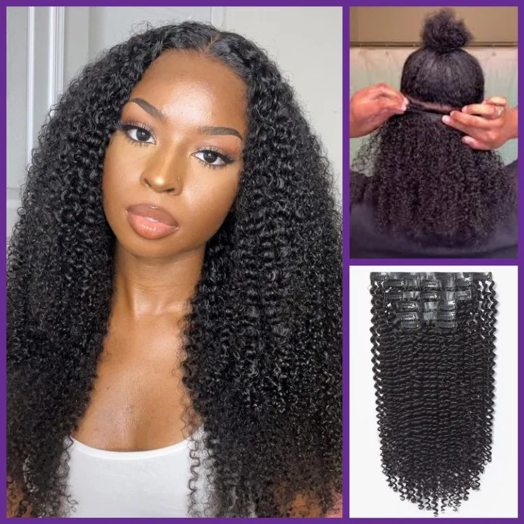 Straight / Body Wave / Kinky Curly / Yaki Straight / Kinky Straight / Messy Curly Clip in Hair Extensions Real Human Hair Pieces 135g 9pcs / 7pcs with Free Gift - Image 9