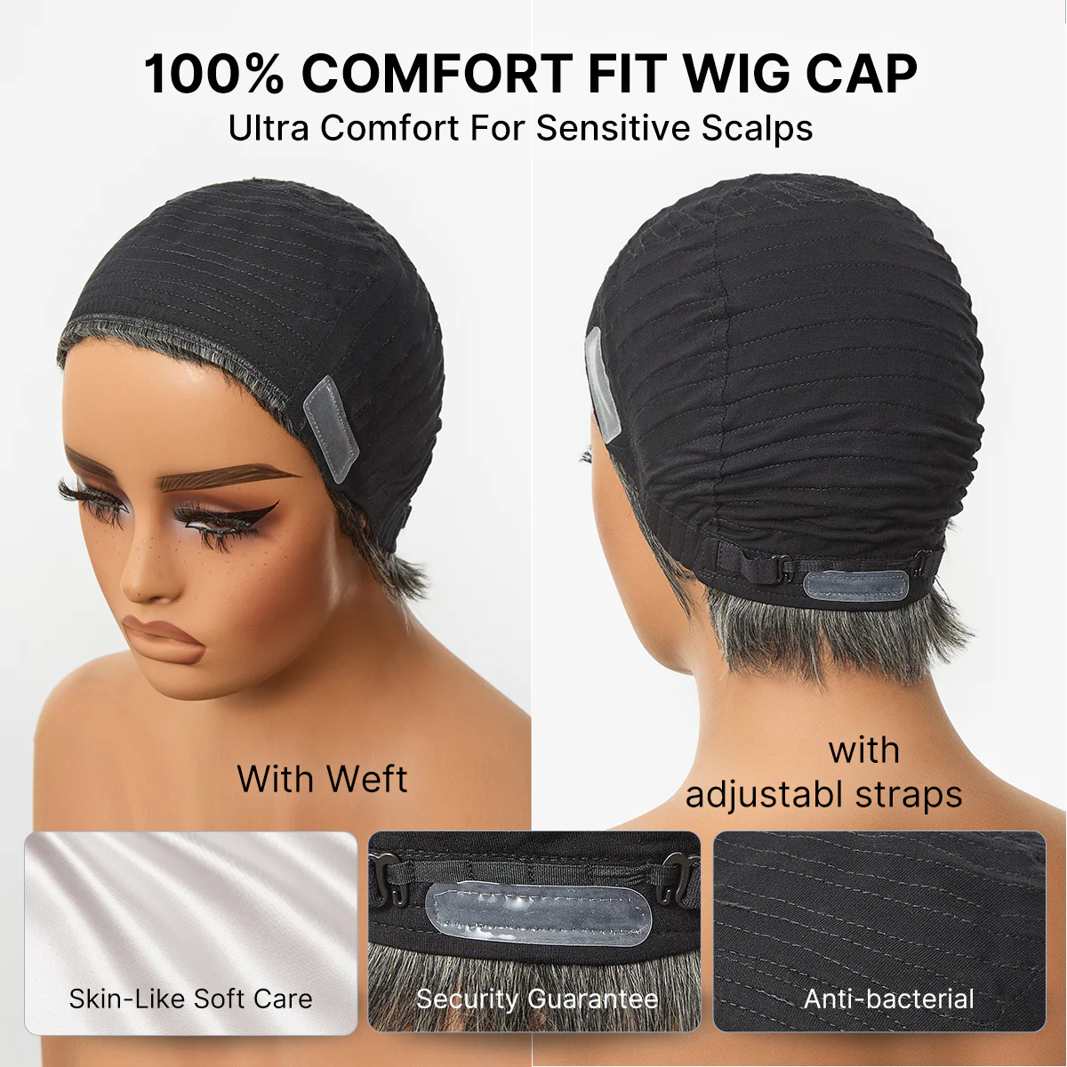Throw On & Go Brown Highlight Short Curly with Bangs Wig Ultra Comfort Skin-Like Soft Care Glueless Hair Loss Friendly Wig - Image 4