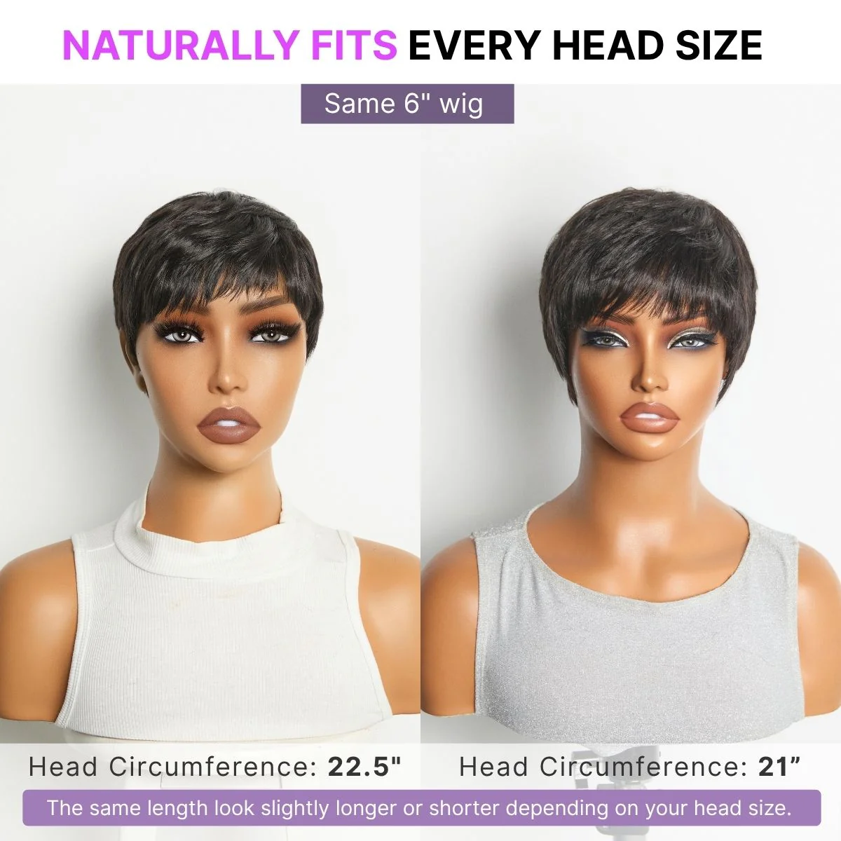 Throw On & Go Short Cut with Bangs Wig Ultra Comfort Skin-Like Soft Care Glueless Wig Hair Loss Friendly - Image 10