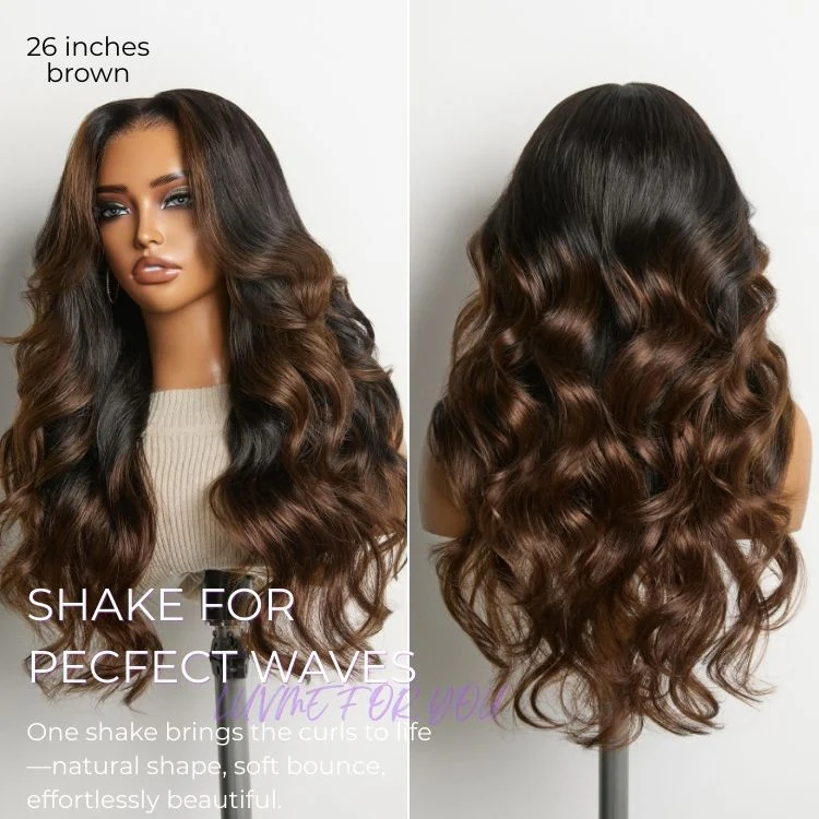 Tiktok Exclusive Deal | NatureMAX 200% Density Ombre Brown / Natural Black Loose Wave Glueless 13x6 / 13x4 HD Lace Front Wig Pre-Cut Lace Flexi-Fit Drawstring Cap - Image 10