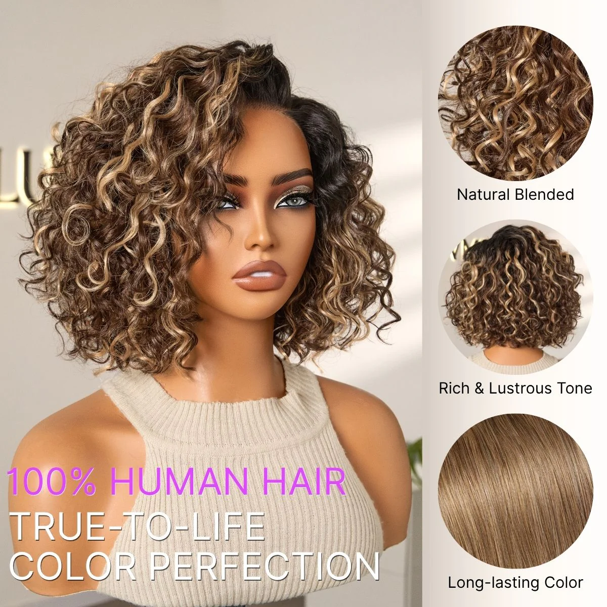 Tiktok Exclusive Deal | Ready to Go Water Wave Short Curly Bob Wig Glueless Minimalist HD Lace Wig Pre-Cut Lace - Image 8