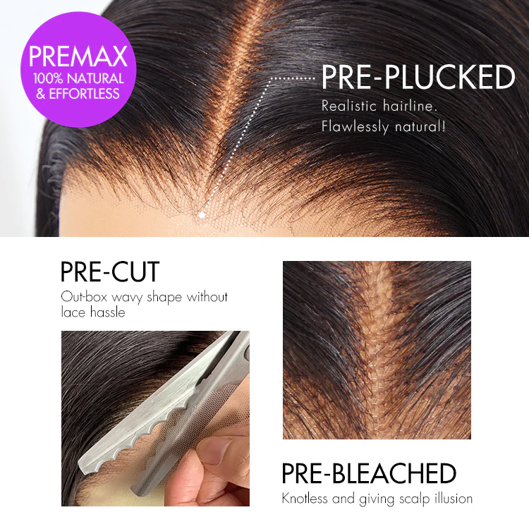 Tiktok Exclusive | PreMax 180% / 250% Density Water Wave Glueless Flexi-Fit Drawstring 13x4 Frontal Lace Fluffy Curly Wig Pre-Cut Lace - Image 8