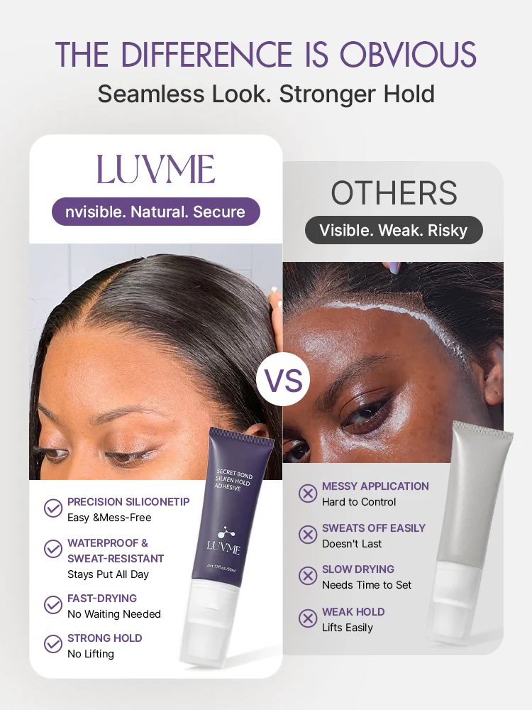 US Only | LUVME Wig Hairline Glue - Silicone Applicator for Easy Mess-Free Application, Invisible Strong Hold - Image 2
