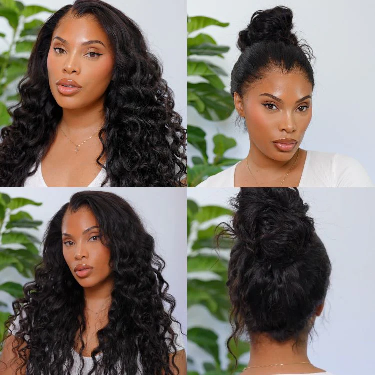 Water Wave 360 Lace Flexi-Fit Invisi Drawstring Cap Long Wig 100% Human Hair Pre-bleached & Pre-plucked & Pre-Cut Lace - Image 2