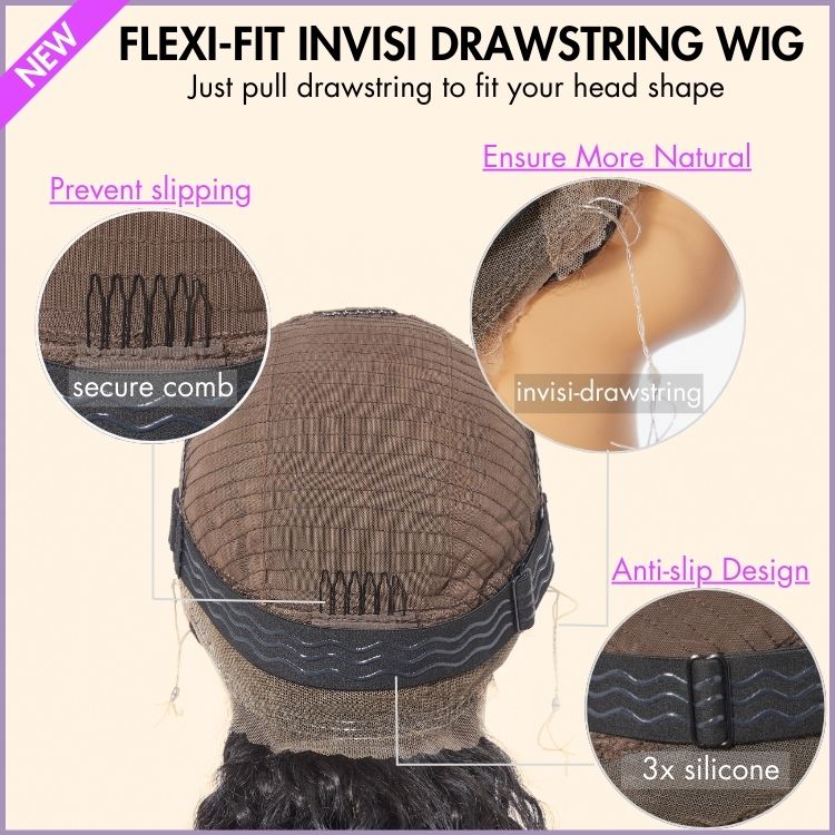 Water Wave 360 Lace Flexi-Fit Invisi Drawstring Cap Long Wig 100% Human Hair Pre-bleached & Pre-plucked & Pre-Cut Lace - Image 7