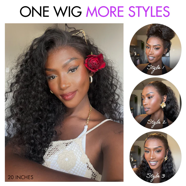 Water Wave 360 Lace Flexi-Fit Invisi Drawstring Cap Long Wig 100% Human Hair Pre-bleached & Pre-plucked & Pre-Cut Lace - Image 9
