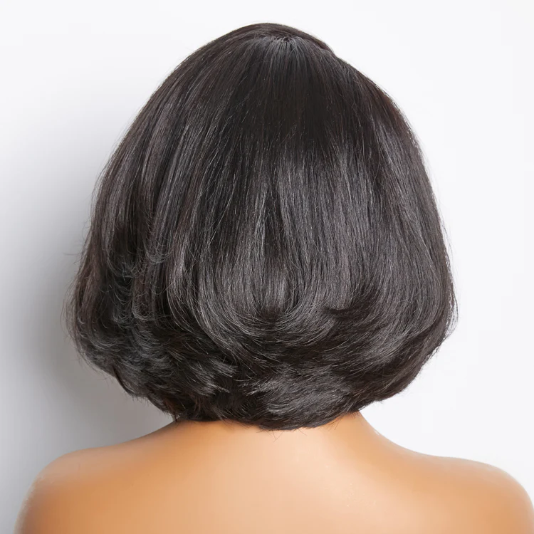 Weekly Special | Limited Design | Toffee Brown Mix Blonde / Natural Black Layered Cut Glueless 5x5 Closure Lace Bob Wig - Image 6