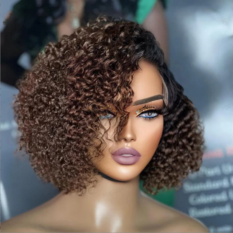 Weekly Special | Trendy Short Cut Curly Minimalist HD Lace Glueless Side Part Wig 100% Human Hair - Image 8