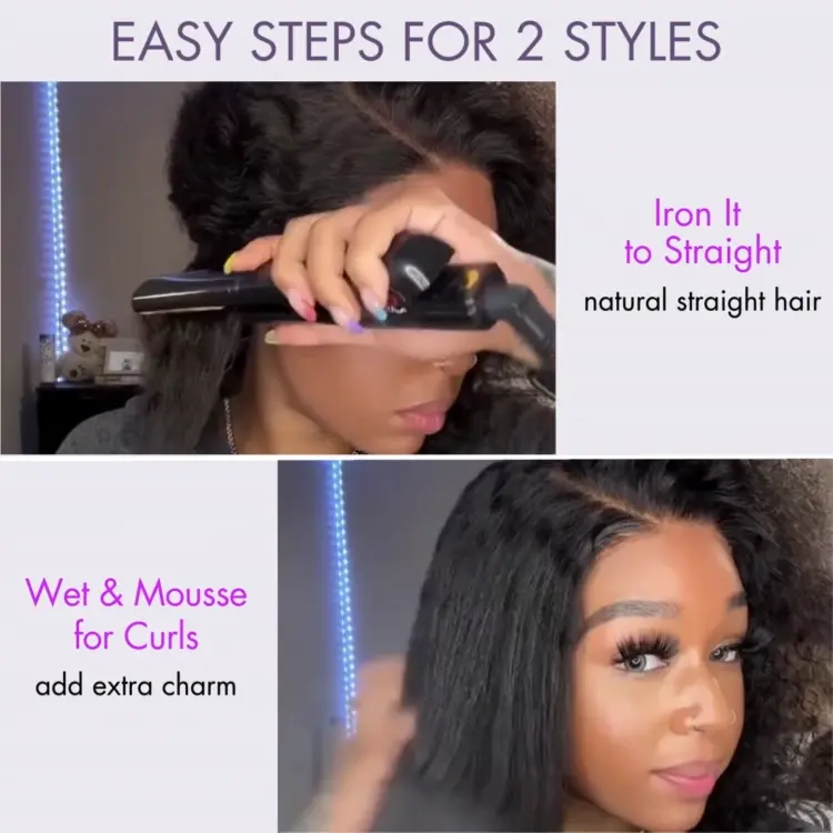 Wet and Wavy 5x5 Closure Pre-Cut Lace Water Wave Wig Glueless Side Part Human Hair Wig - Image 4